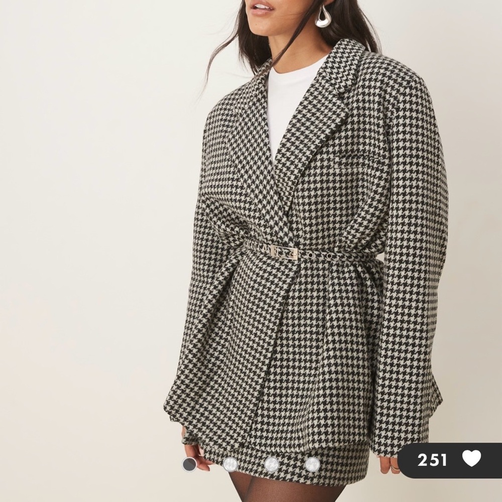 VRG GRL Houndstooth Blazer - Black & White NWT